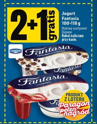 Jogurt Danone Fantasia z gwiazdkami w czekoladzie promocja w TOPAZ