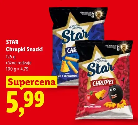 Chrupki Snacki Star Pomidor z serem promocja w Lidl