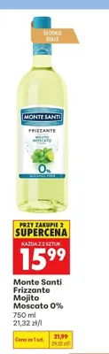 Wino bezalkoholowe Monte Santi Frizzante Mojito Moscato promocja w Biedronka