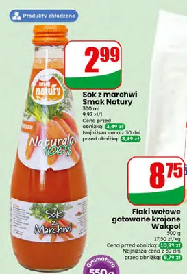 Sok z marchwi Smak Natury promocja w Dino