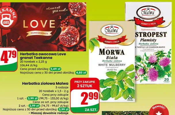 Herbatka ziołowa Stropest plamisty promocja w Dino