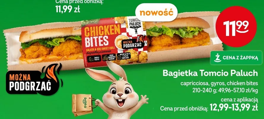 Bagietka capricciosa, gyros, chicken bites promocja w Żabka