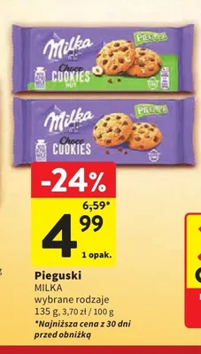 Ciastka Pieguski Milka promocja w Intermarche