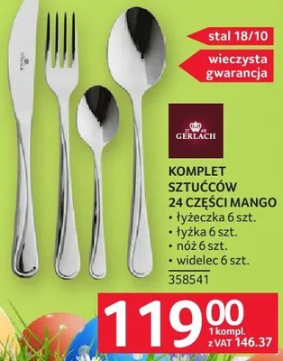 Komplet sztućców 24 części Gerlach Mango promocja w Selgros