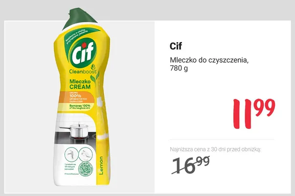 Mleczko do czyszczenia Cif Lemon promocja w Rossmann