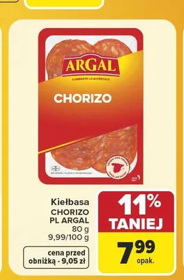 Kiełbasa Chorizo PL Argal promocja w Carrefour Market