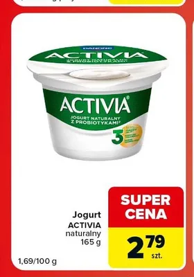 Jogurt Activia naturalny promocja w Carrefour Market