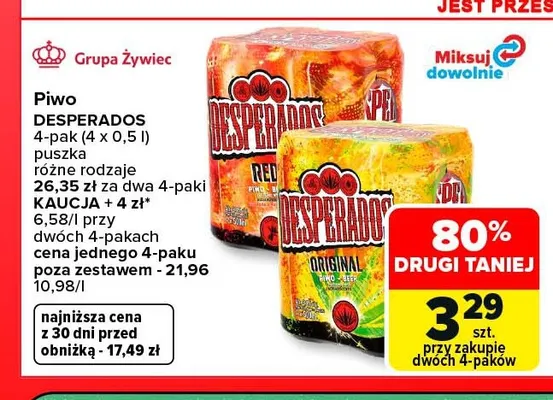 Piwo Desperados 4-pak promocja w Carrefour Market