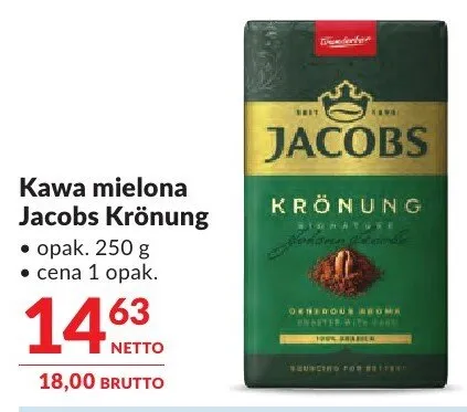 Kawa mielona Jacobs Krönung promocja w Makro