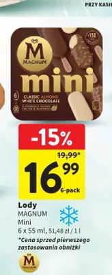 Lody MAGNUM Mini 6-pak 55ml promocja w Intermarche