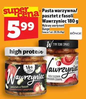 Pasta warzywna/pasztet z fasoli Wawrzyniec 180g promocja w TOPAZ