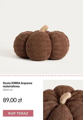 Dynia materiałowa Kirra brązowa 32x21 cm promocja w Homla