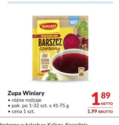 Zupa Winiary promocja w Makro