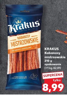 Kabanosy mistrzowskie drobiowo-wieprzowe Krakus animex promocja w Kaufland