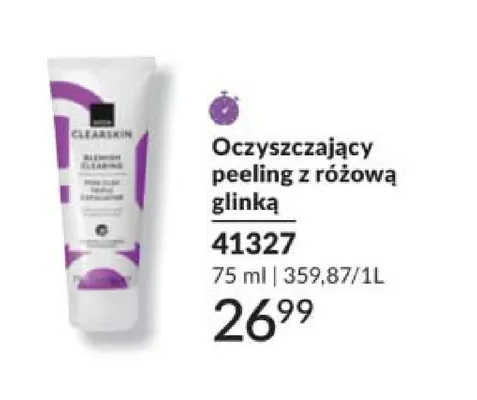 Oczyszczający peeling z różową glinką Avon Clearskin promocja w AVON