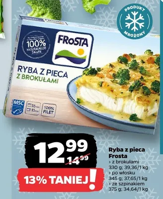 Ryba z pieca Frosta ze szpinakiem promocja w Netto
