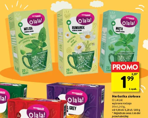 Herbatka ziołowa melisa O La La! promocja w Intermarche
