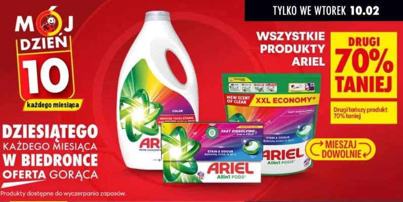 Środki do prania Ariel promocja w Biedronka