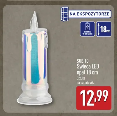 Świeca LED opal 18 cm Subito promocja w Aldi