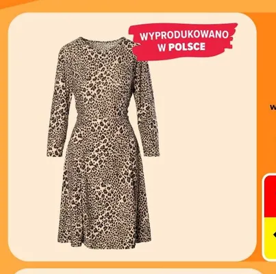 Sukienka wzorzysta damska z długim rękawem promocja w Carrefour