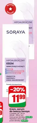 Krem, serum do twarzy Soraya promocja w Dino