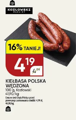 Kiełbasa Polska Wędzona Kozłowski promocja w Chata Polska