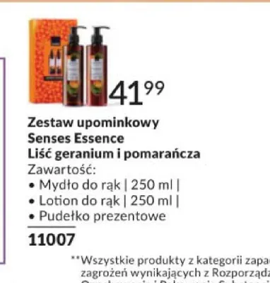 Zestaw upominkowy Avon Senses Essence Liść geranium i pomarańcza promocja w AVON