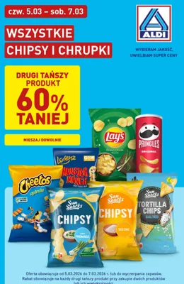 Wszystkie chipsy i chrupki promocja w Aldi