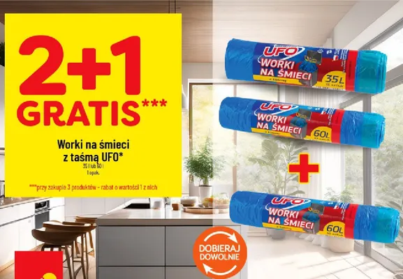 Worki na śmieci z taśmą UFO promocja w POLOmarket