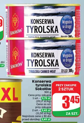 Konserwa tyrolska Sokołów promocja w Dino