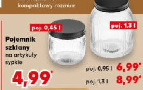 Pojemnik szklany na artykuły sypkie promocja w Kaufland