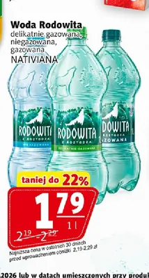 Woda gazowana Rodowita delikatnie promocja w Prim Market
