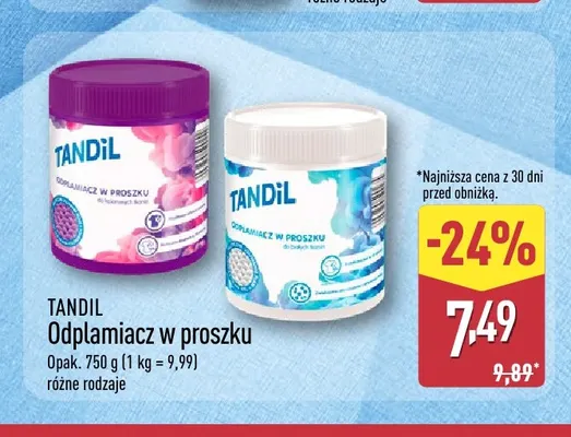 Odplamiacz w proszku do białych tkanin Tandil promocja w Aldi