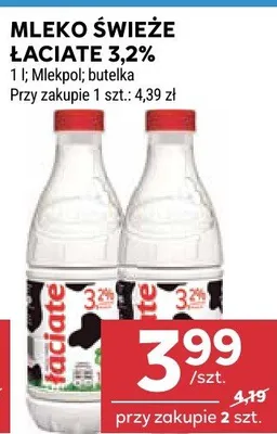 Mleko świeże łaciate 3,2% promocja w Stokrotka