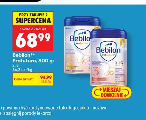 Mleko modyfikowane Bebilon Profutura 3 promocja w Biedronka