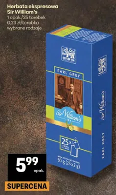 Herbata ekspresowa Sir William's Earl Grey promocja w Delikatesy Centrum