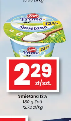 Śmietana Zott Primo 12% promocja w emma MARKET