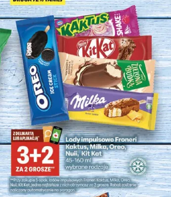 Lody impulsowe KitKat promocja w Delikatesy Centrum