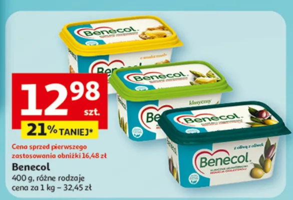Margaryna Benecol różne rodzaje promocja w Auchan