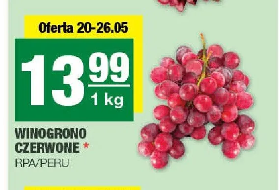Winogrono czerwone RPA/Peru promocja w SPAR