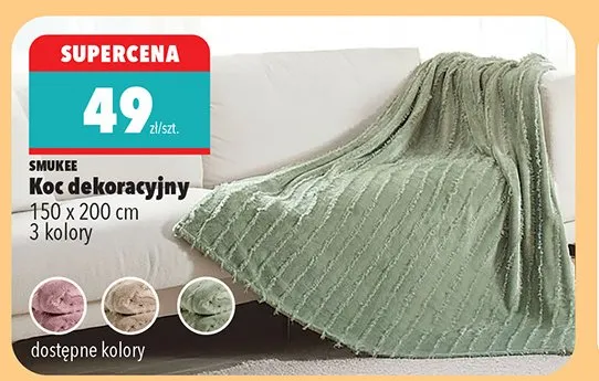 Koc dekoracyjny 150 x 200 cm 3 kolory  promocja w Biedronka