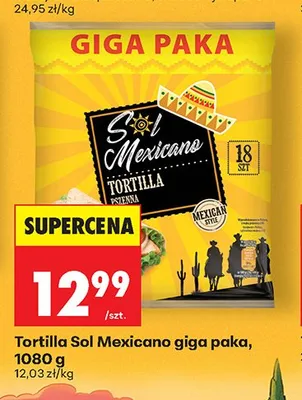 Tortilla pszenna giga paka Sol Mexicano promocja w Biedronka