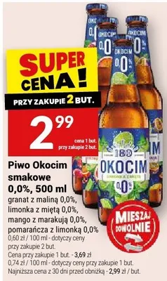 Piwo Okocim smakowe granat z maliną 0,0% promocja w Twój Market