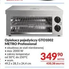 Opiekacz pojedynczy GTO1002 Metro Professional promocja w Makro