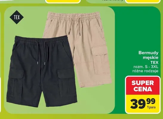 Bermudy męskie TEX promocja w Carrefour