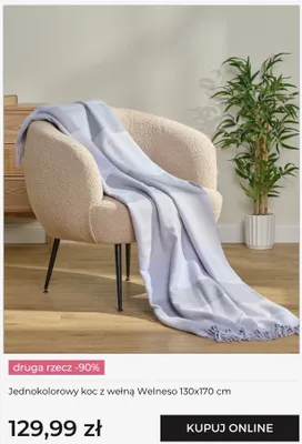 Koc z wełną Welneso home&you promocja w home&you