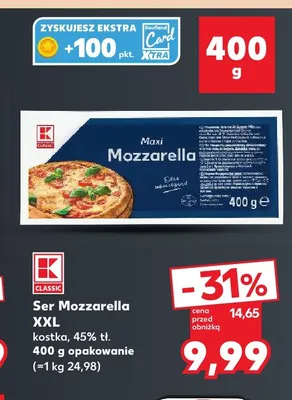 Ser mozzarella XXL w kostce K-Classic promocja w Kaufland