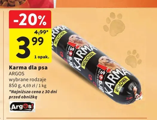 Karma dla psa Argos promocja w Intermarche