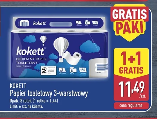Papier toaletowy 3-warstwowy Kokett promocja w Aldi