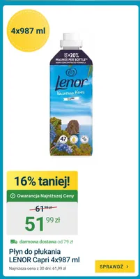 Płyn do płukania Lenor Capri promocja w ERLI